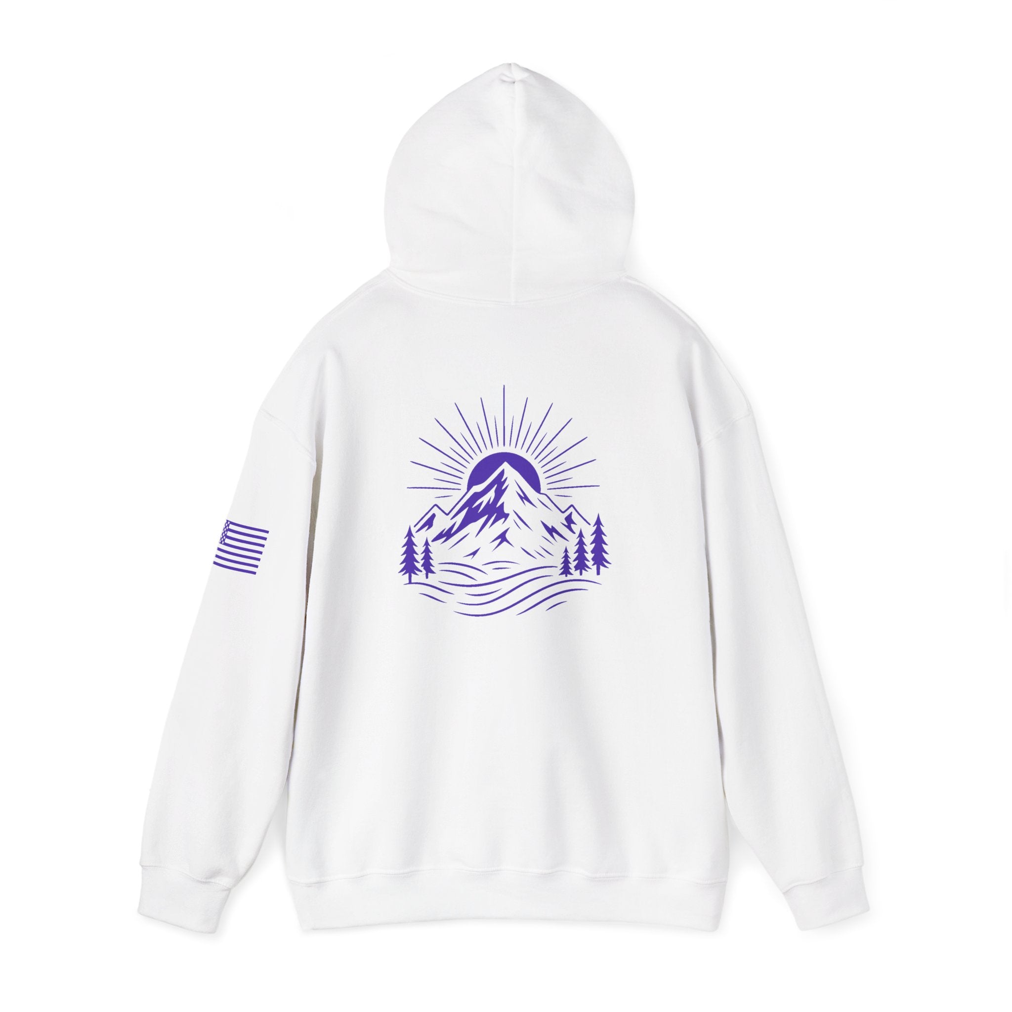 ELEV8 PEAK MOUNTAIN DESIGN HOODIE PURPLE LOGO