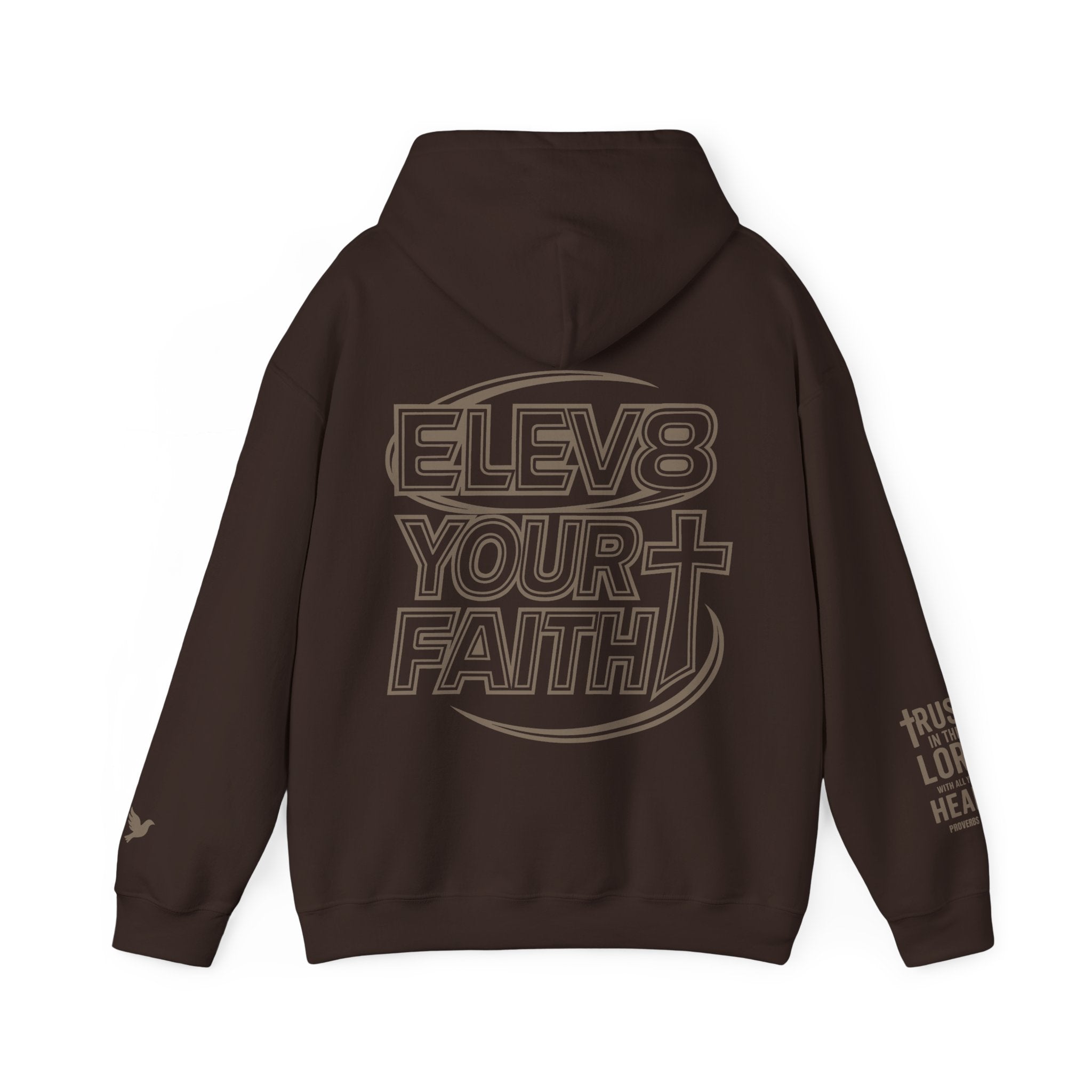 ELEVATE YOUR FAITH HOODIE BROWN (100% COTTON)