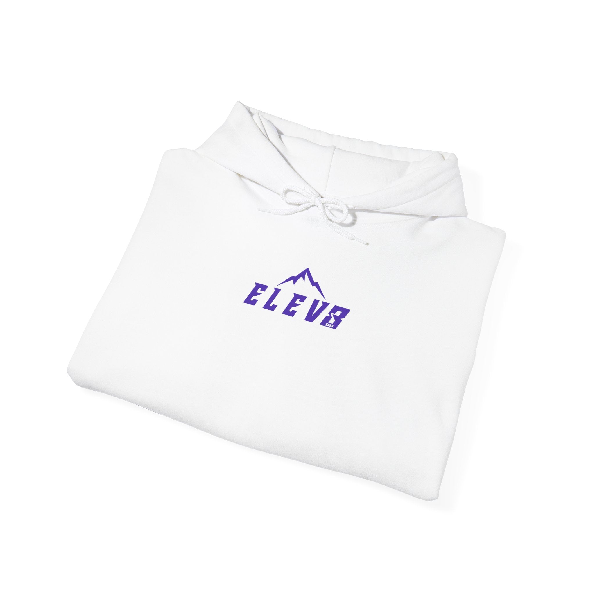 ELEV8 PEAK MOUNTAIN DESIGN HOODIE PURPLE LOGO
