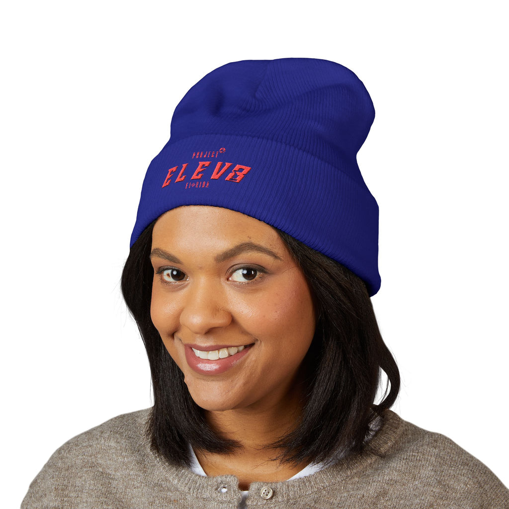 ELEV8 PEAK BEANIE RED STITCH