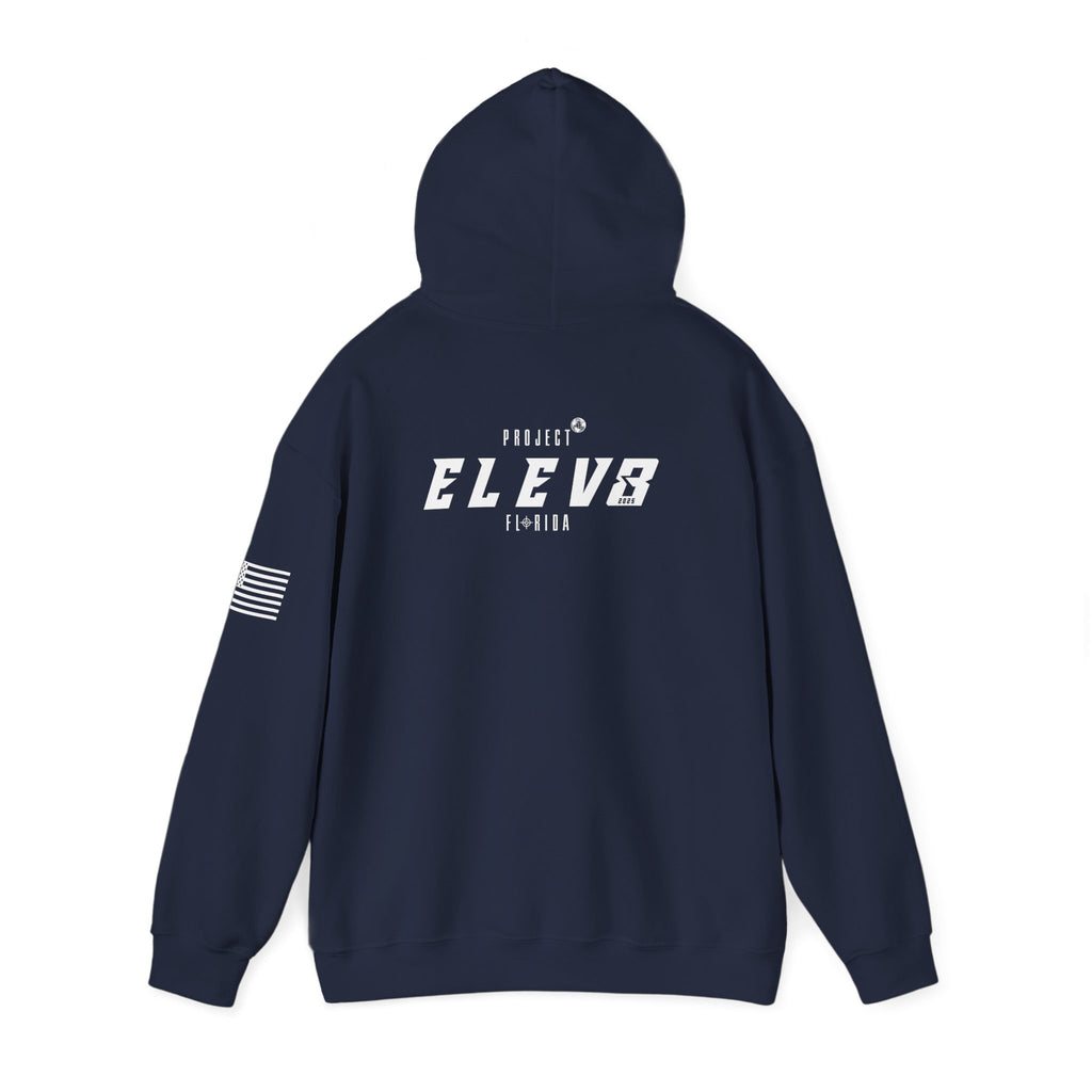 ELEV8 HOODIE WHITE LOGO