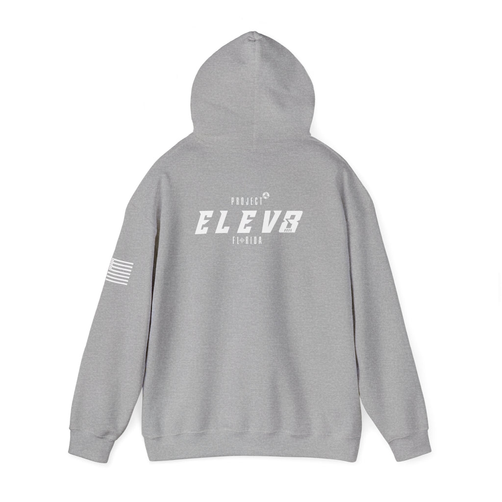 ELEV8 HOODIE WHITE LOGO
