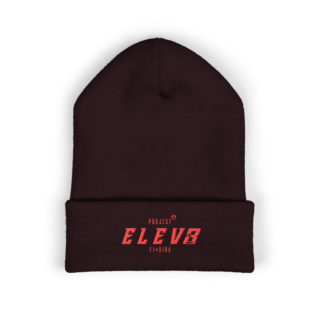 ELEV8 PEAK BEANIE RED STITCH