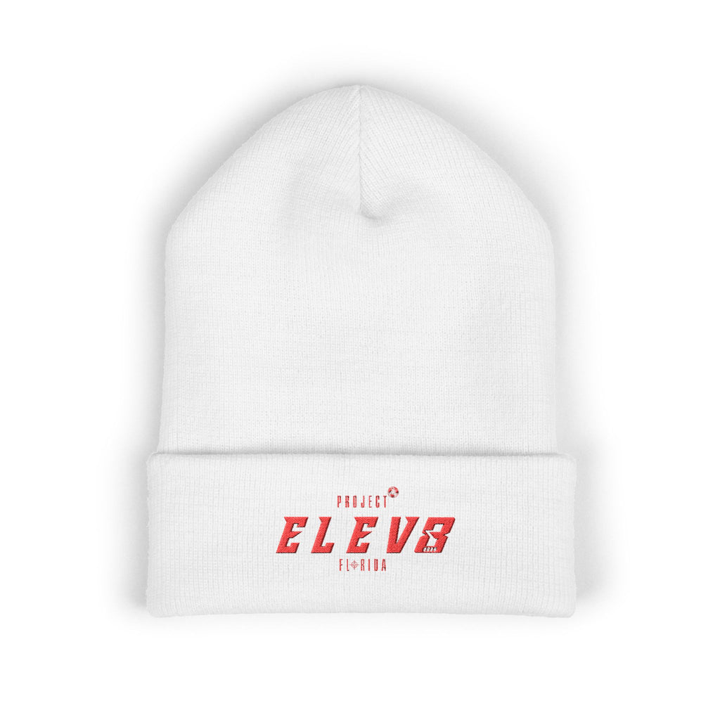 ELEV8 PEAK BEANIE RED STITCH