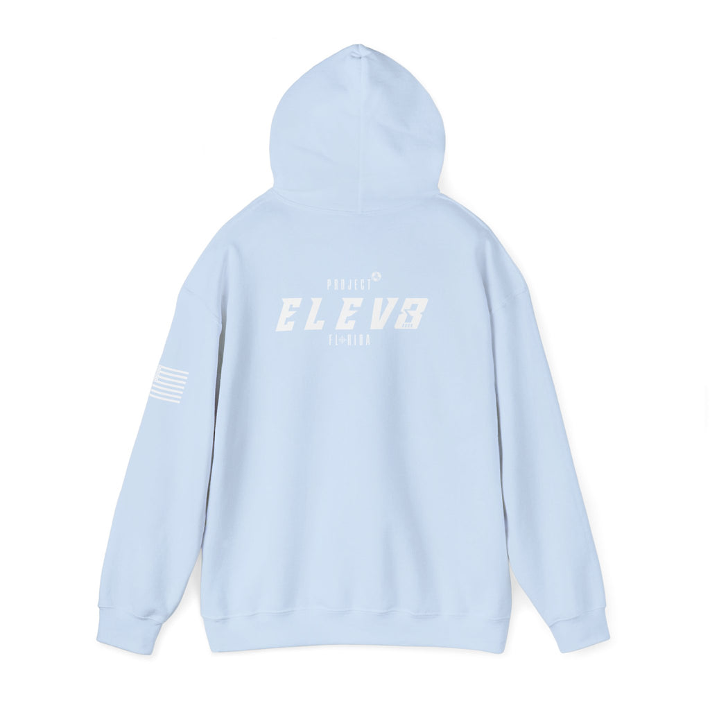ELEV8 HOODIE WHITE LOGO