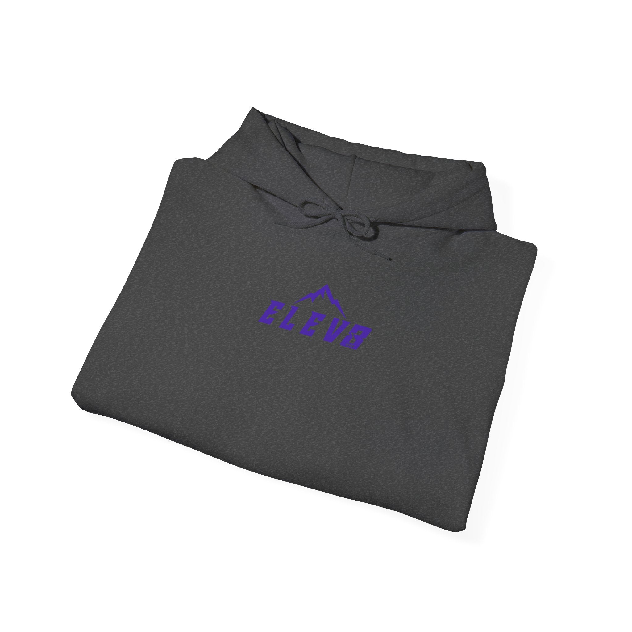 ELEV8 PEAK MOUNTAIN DESIGN HOODIE PURPLE LOGO