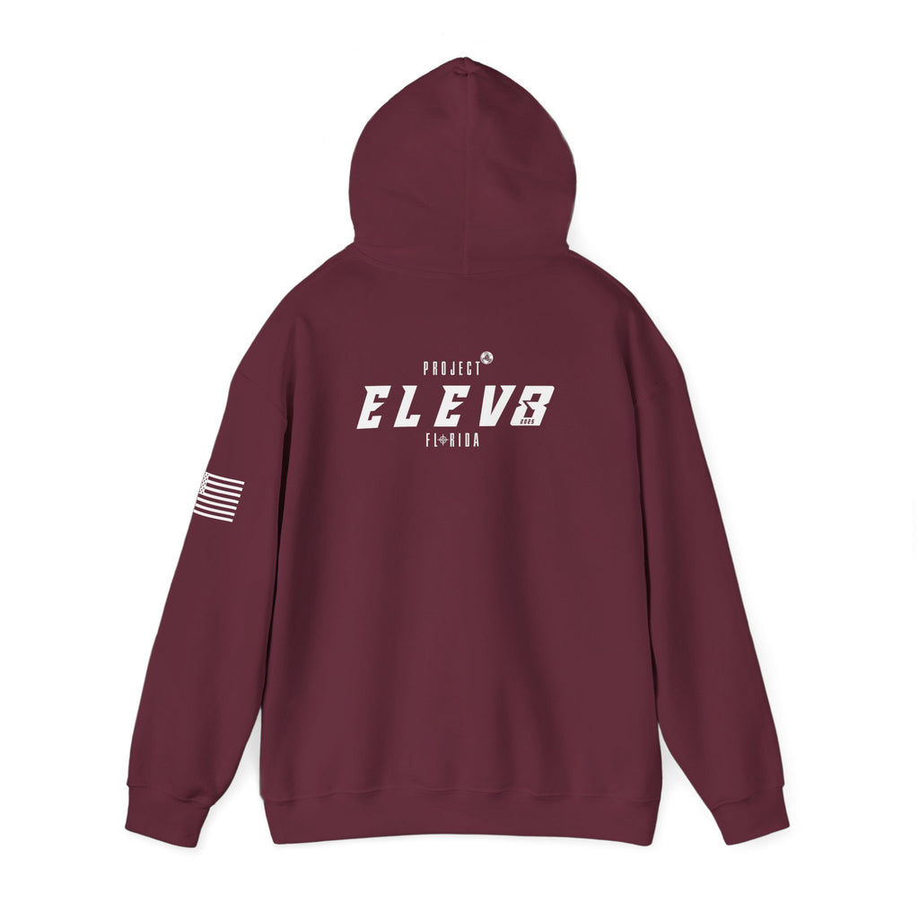 ELEV8 HOODIE WHITE LOGO