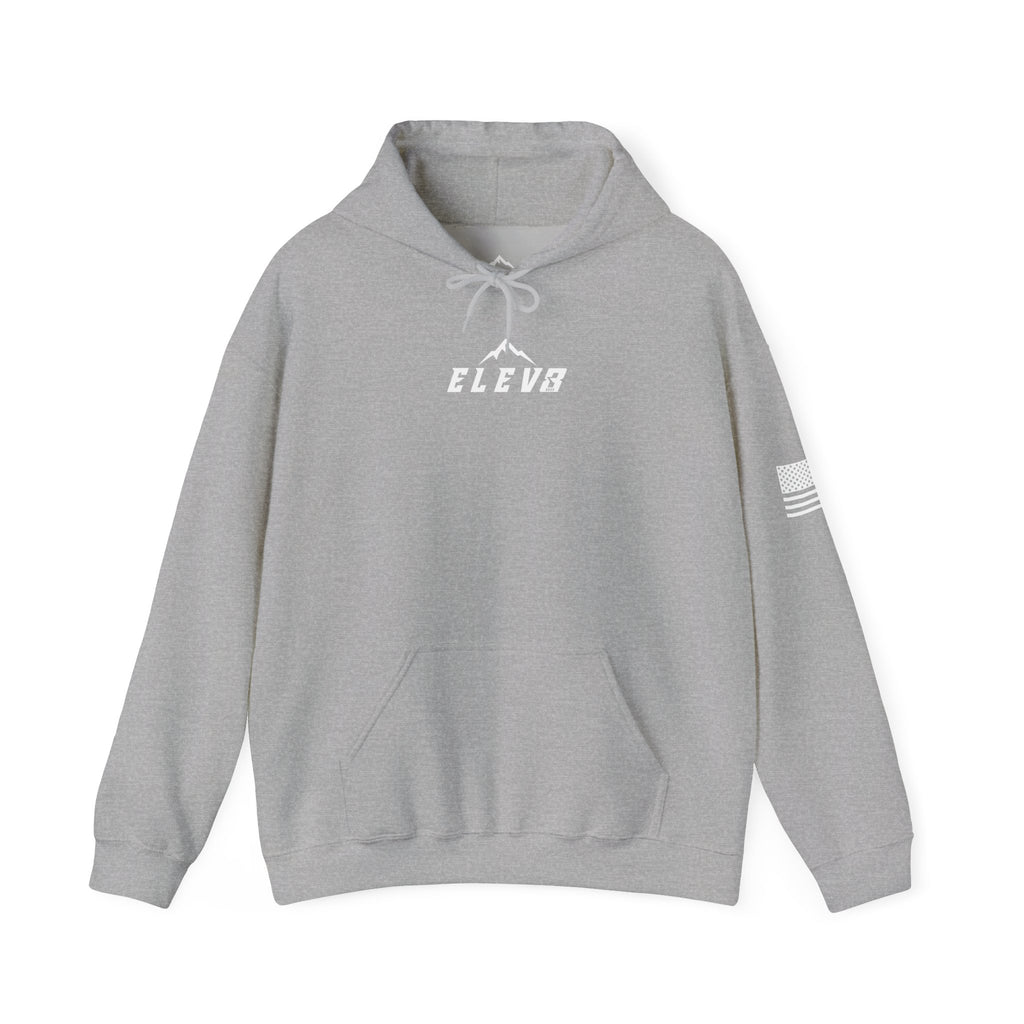 ELEV8 HOODIE WHITE LOGO