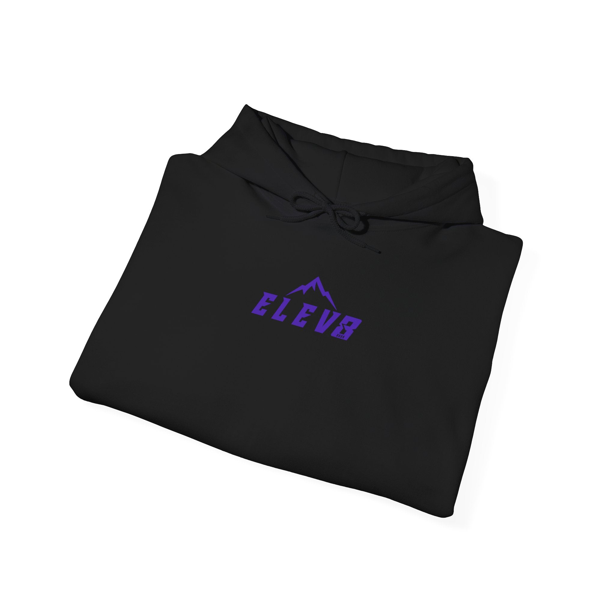 ELEV8 PEAK MOUNTAIN DESIGN HOODIE PURPLE LOGO