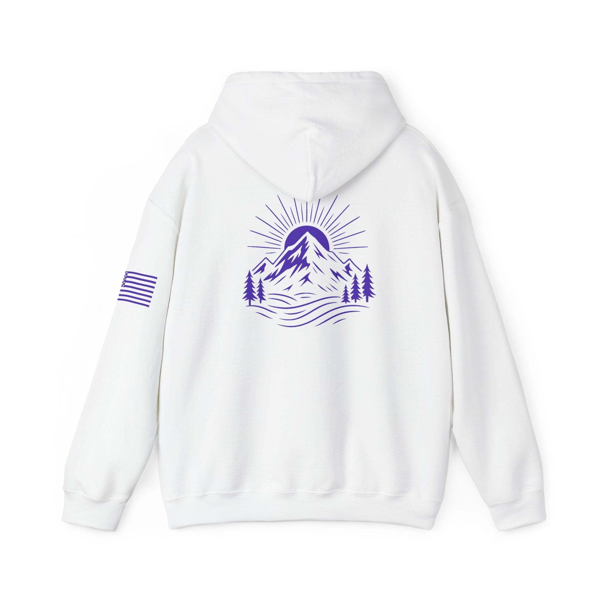 ELEV8 PEAK MOUNTAIN DESIGN HOODIE PURPLE LOGO