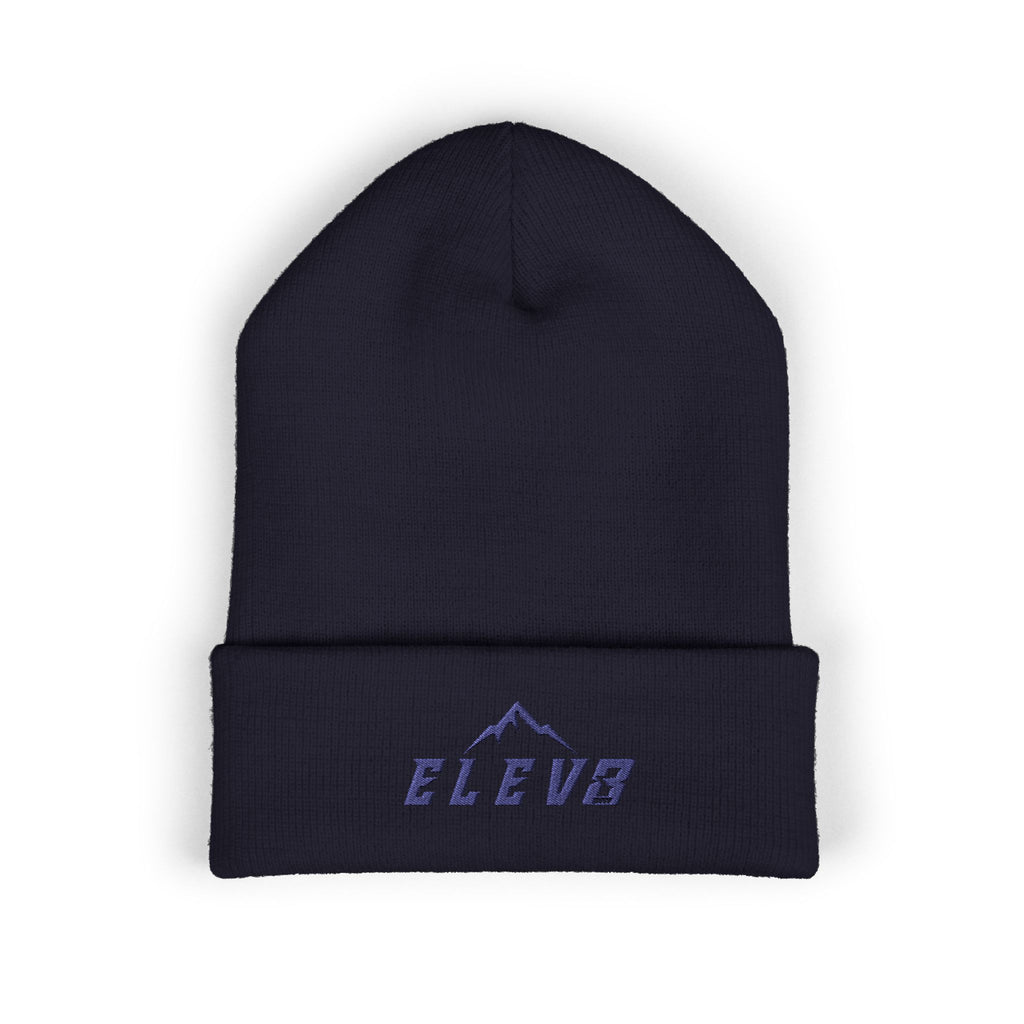 ELEV8 PEAK BEANIE NAVY STITCH