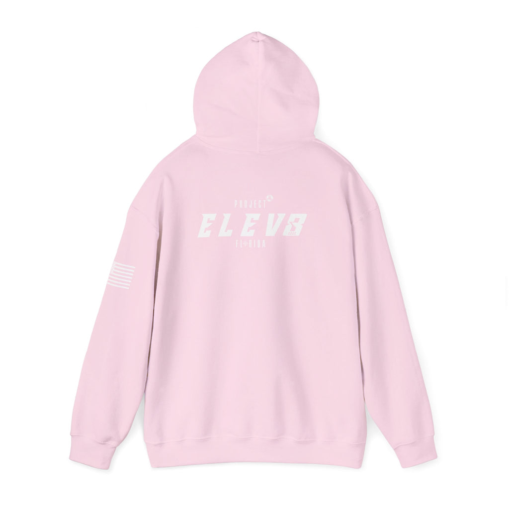 ELEV8 HOODIE WHITE LOGO