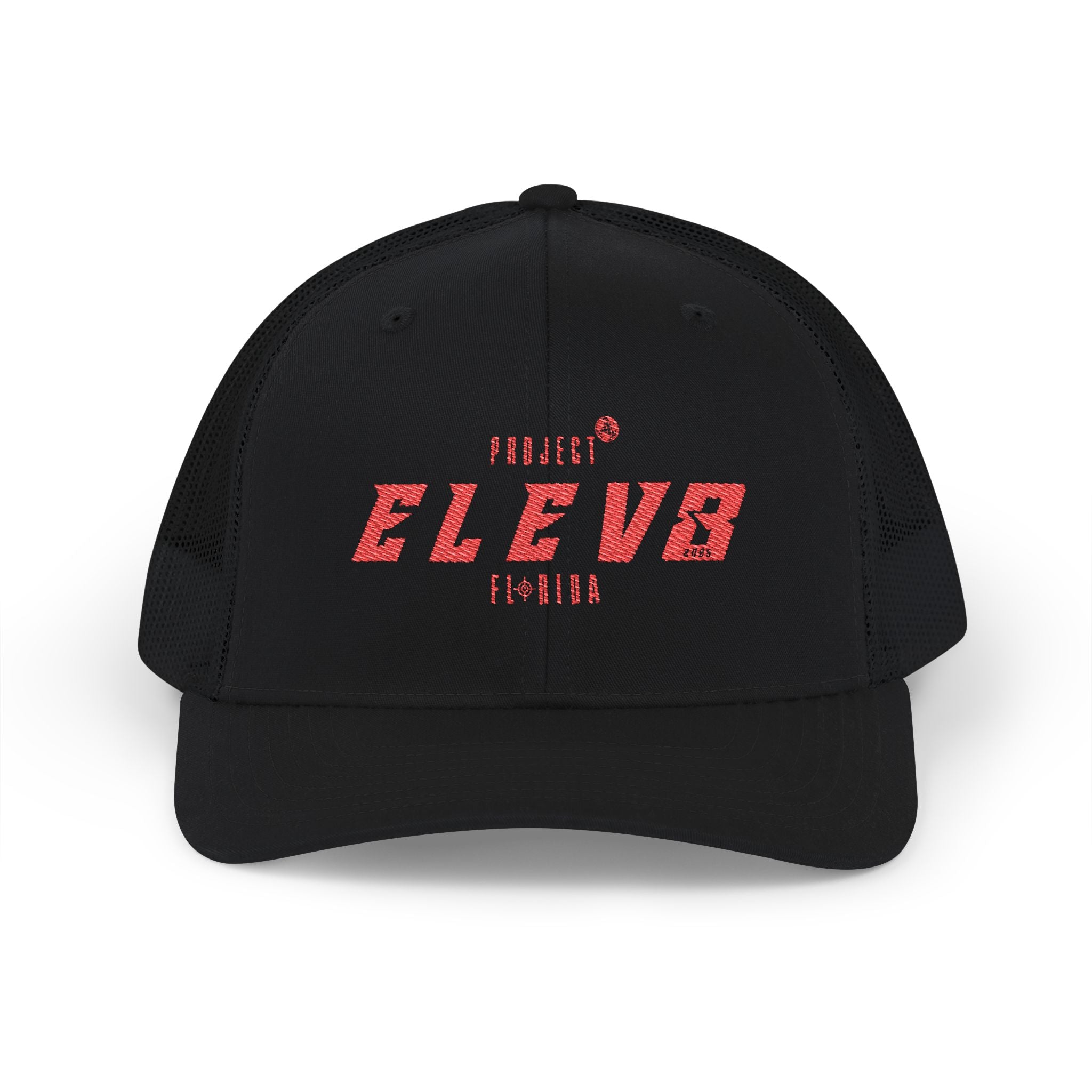 PROJECT ELEV8 TRUCKER HAT RED STITCH